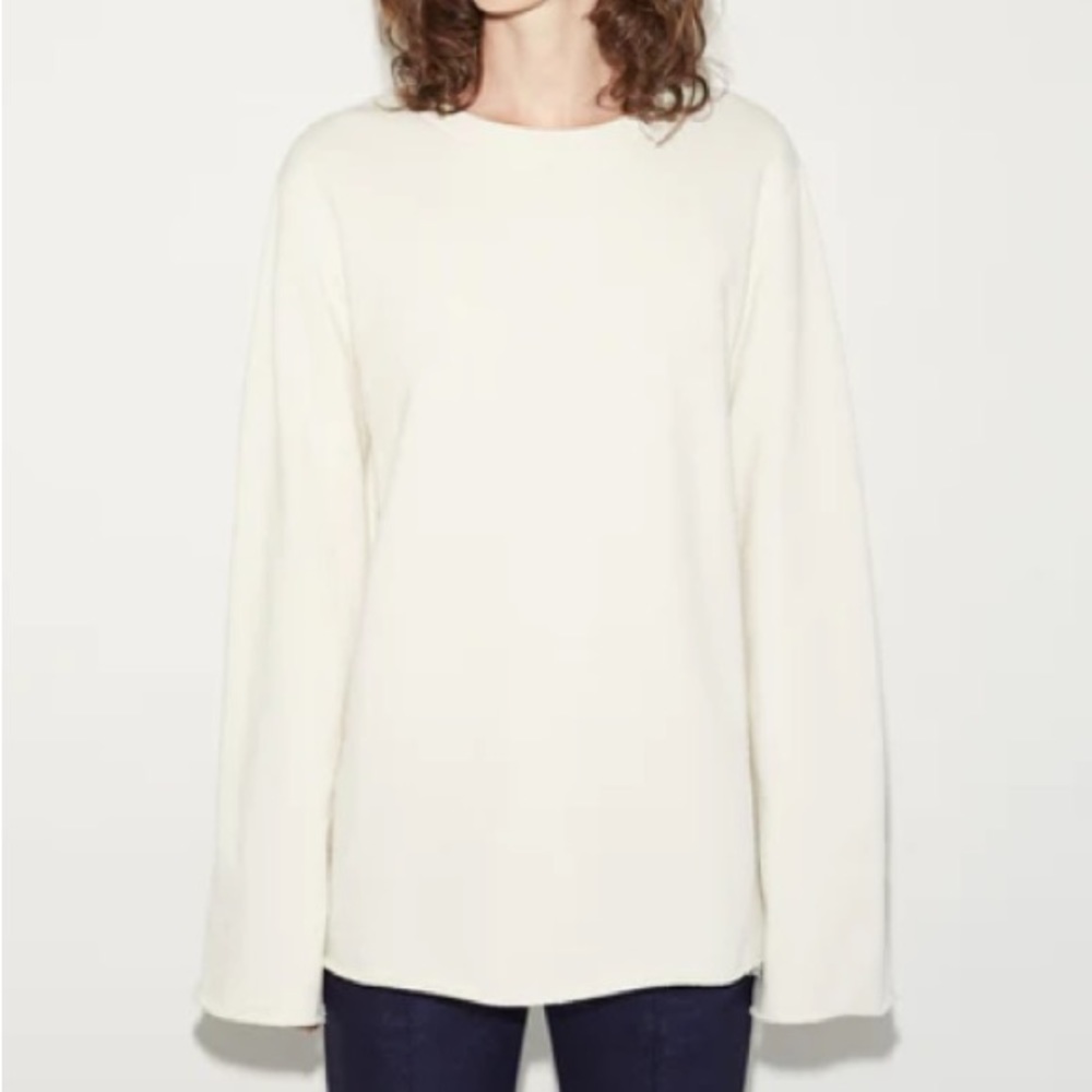 New Banana Republic Factory White Wide Long Sleeve Tunic Blouse Minimal Capsule